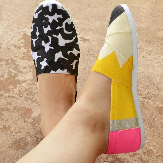 Mismatched Color Block Statement Shoes