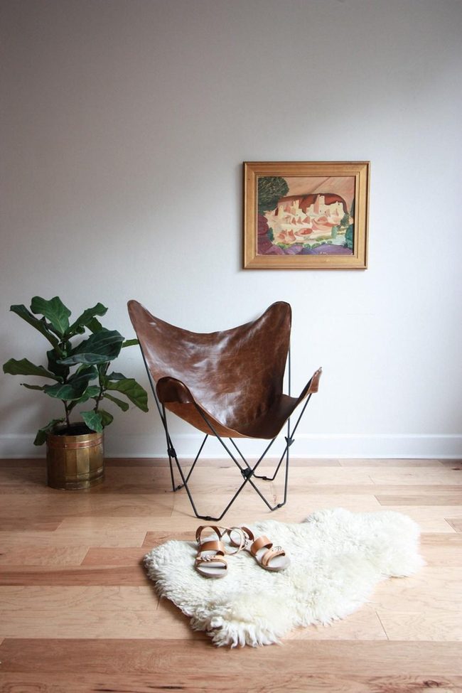 Leather Butterfly Chair Minimalist Space