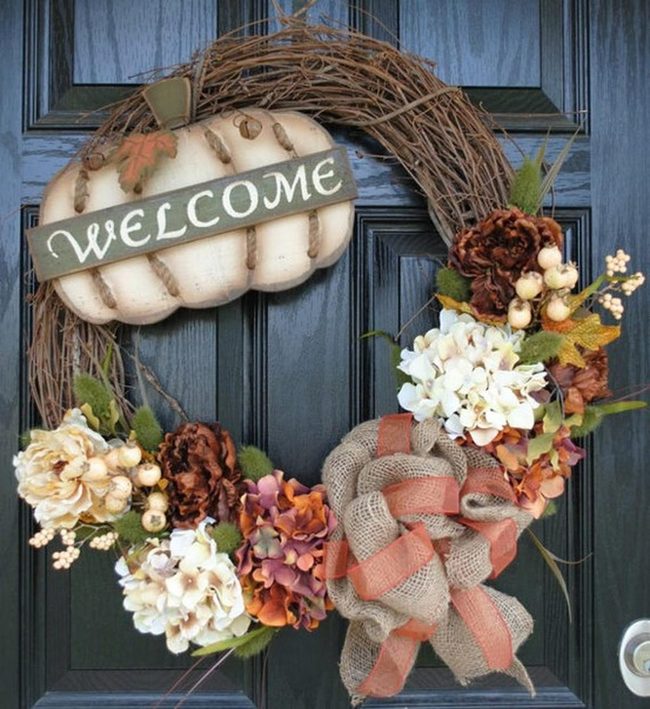 Cream And Rust Harvest Wreath