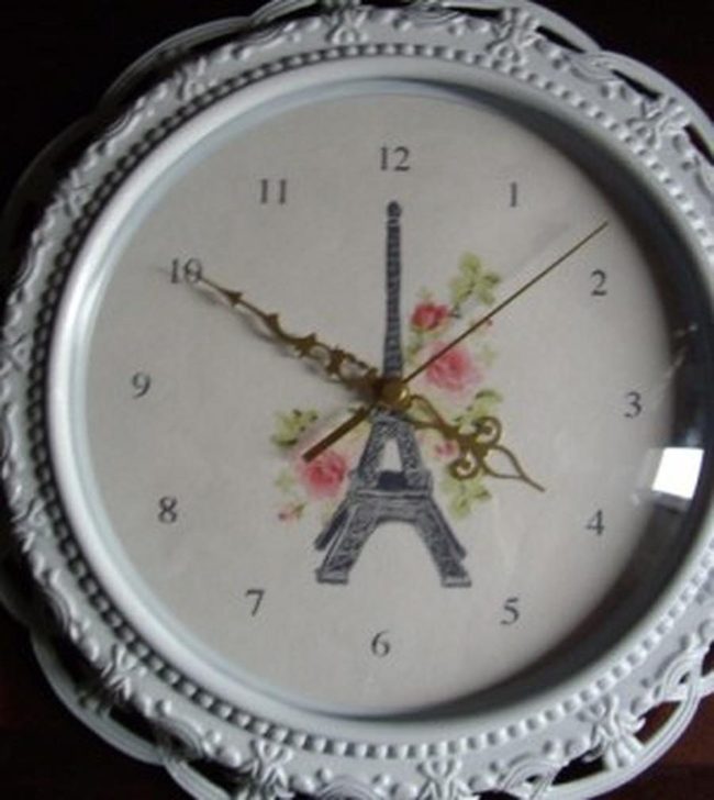 Pink Eiffel Tower Lace Clock