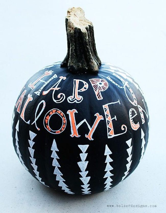Black Pumpkin White Orange Arrows