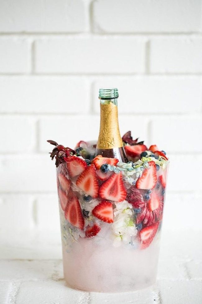 Gold Bottles Frozen In Ice