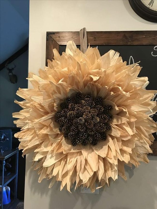 Natural Sunflowers With Chalkboard Base