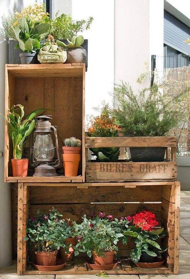 Stacked Crates Vertical Garden