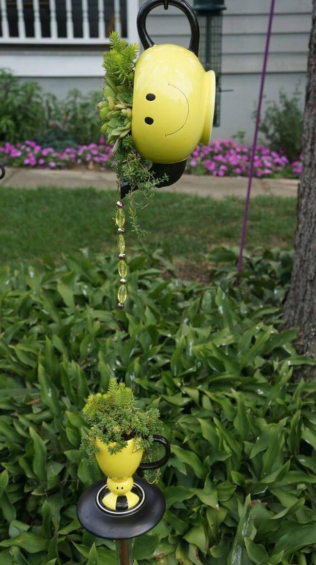 Yellow Teapot Garden Planter