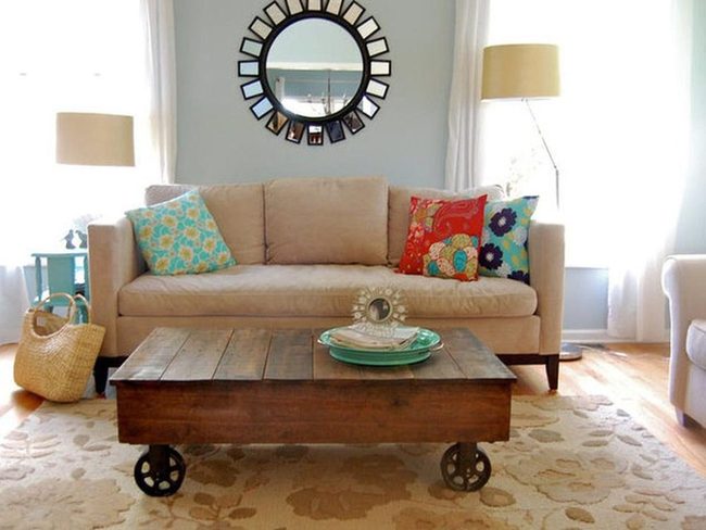 Light Blue Walls Natural Wood Floors