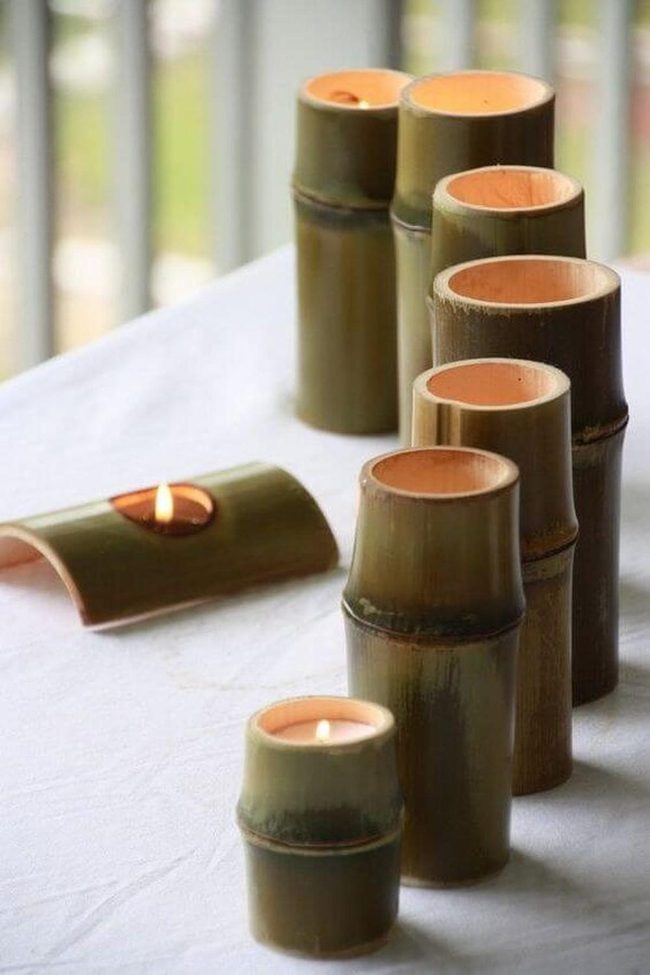 Natural Bamboo Candlelight Shadows