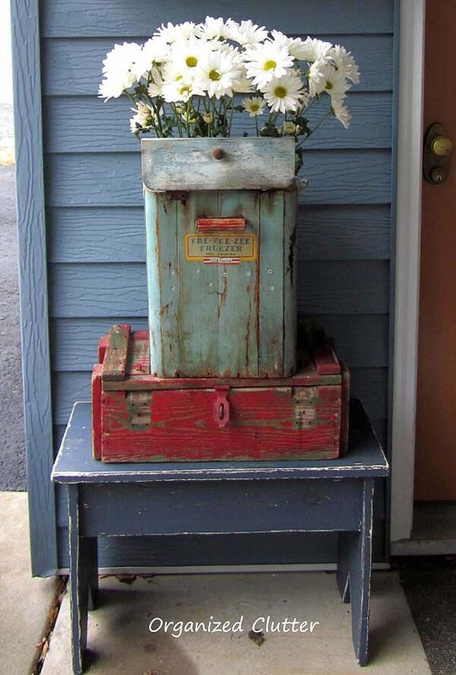 Vintage Containers Overflowing With Color