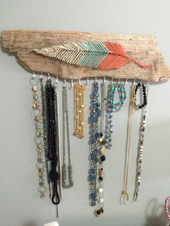Feather String Art Jewelry Hanger