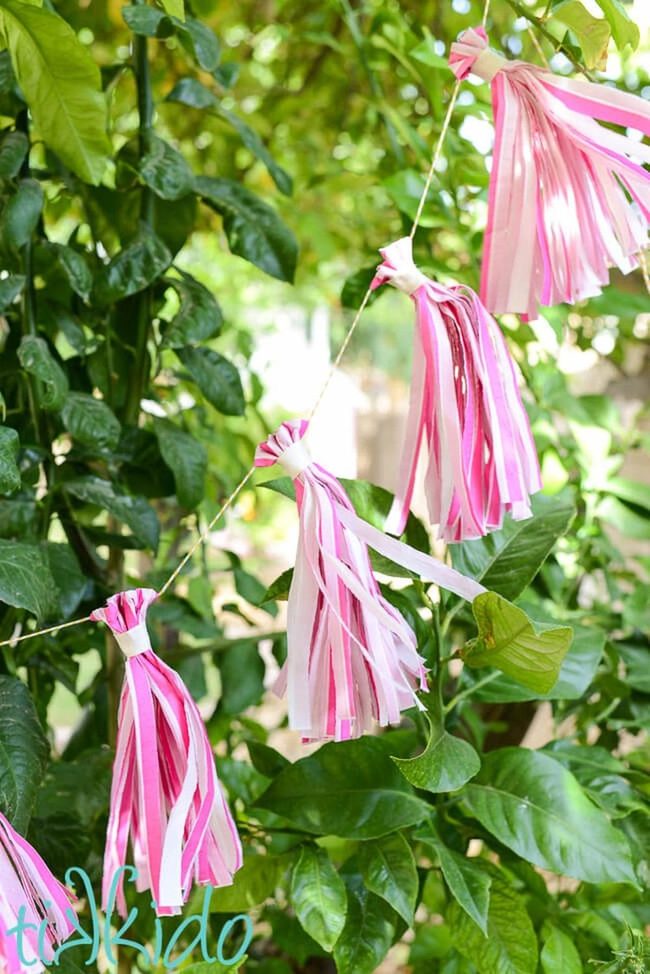 Pink Paper Ribbon Streamer Garland