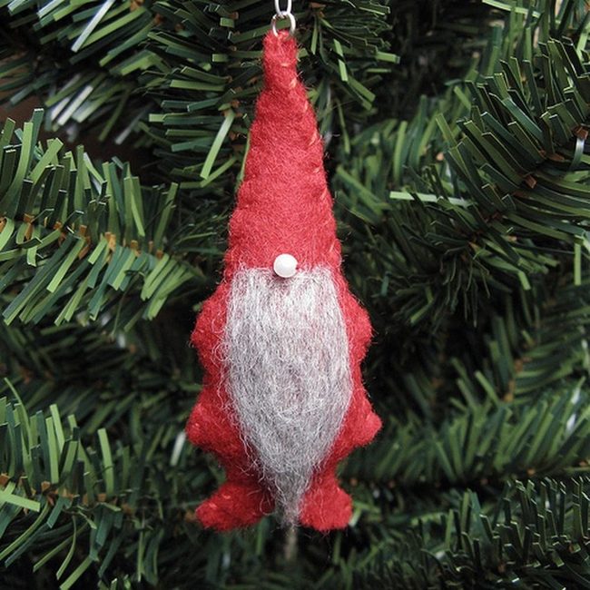 Red Fuzzy Gnome Ornament