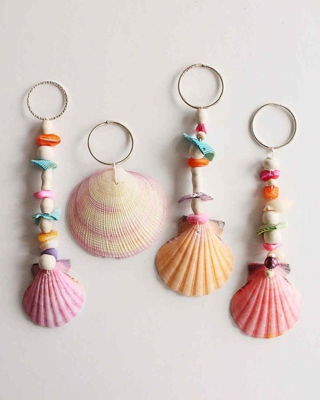 Seashell Keychains Coastal Memory Keeper