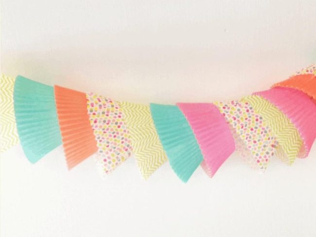 Colorful Cupcake Liners Strung Garland
