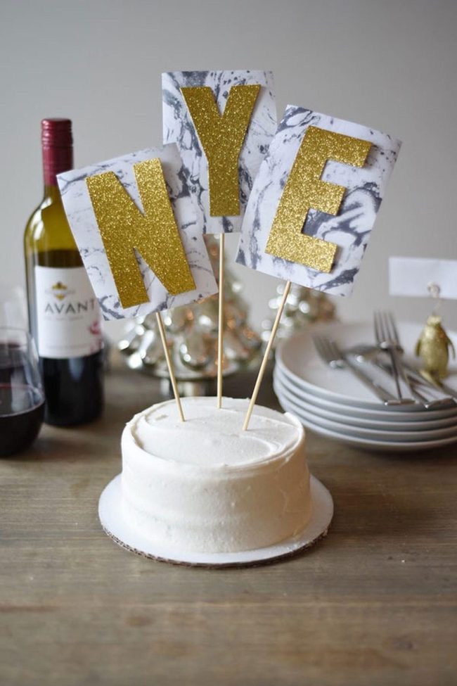 Gilded Cake With Gold Lettering