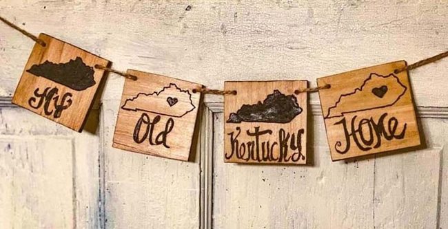 Kentucky Wood Block Twine Garland