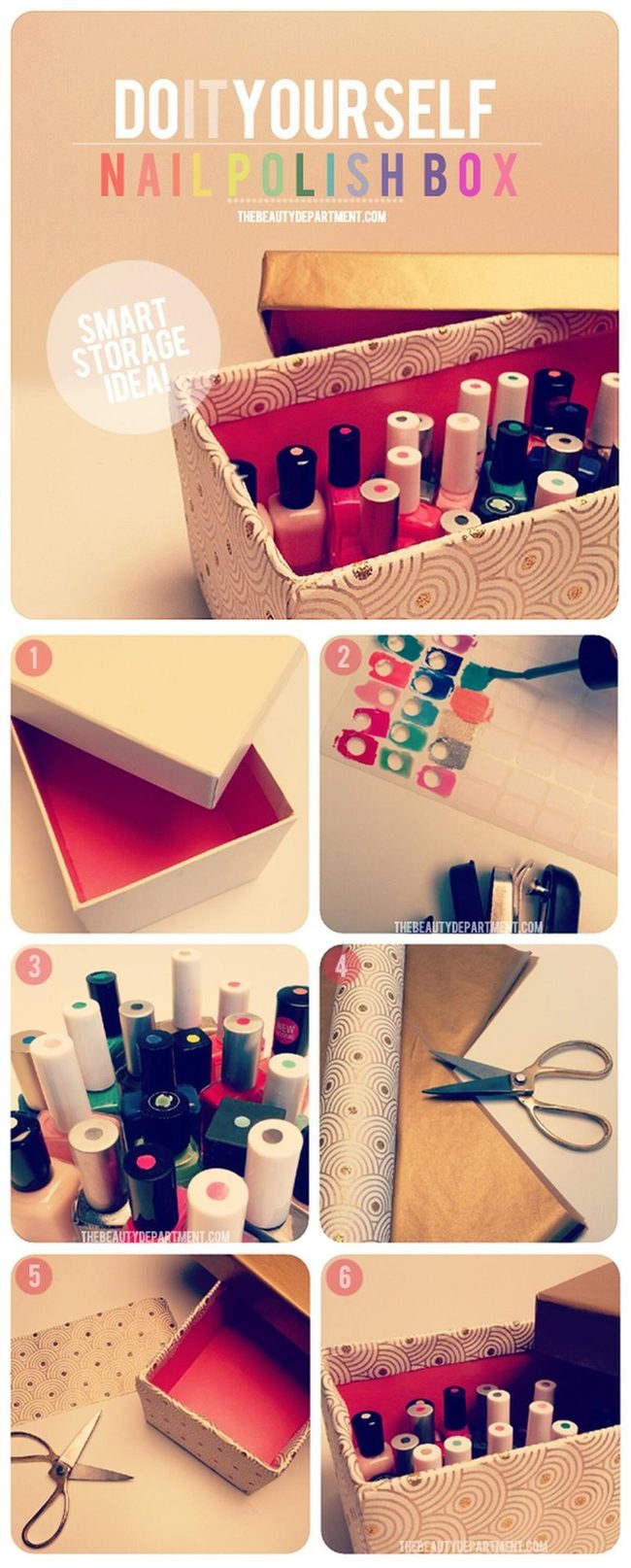 Red Interior Gold Lid Storage