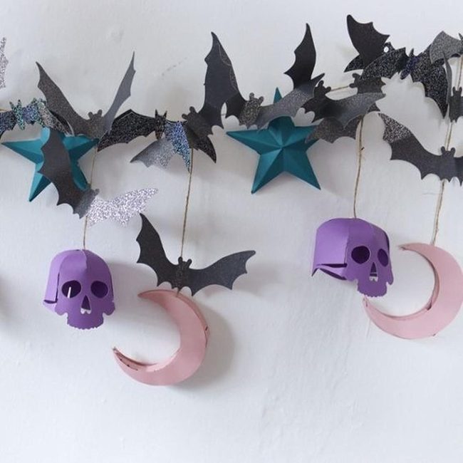 Purple Skulls Pink Moons Glitter