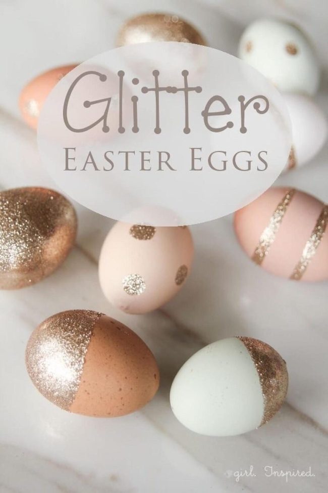 Glitter-Covered Easter Eggs Sparkle