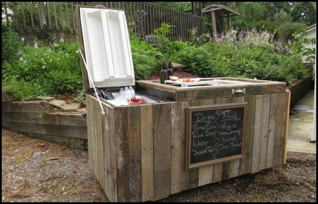 Weathered Wood Ice Station With Chalkboard