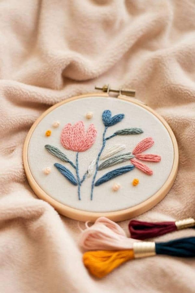 Colorful Needle Stitched Fabric