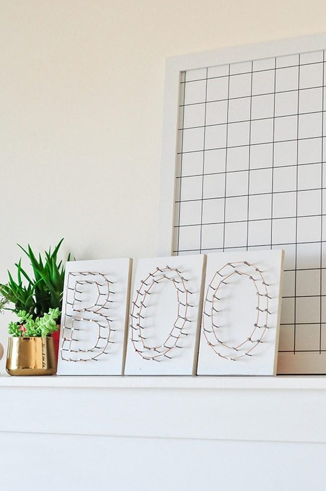 String Letters Plants Gold