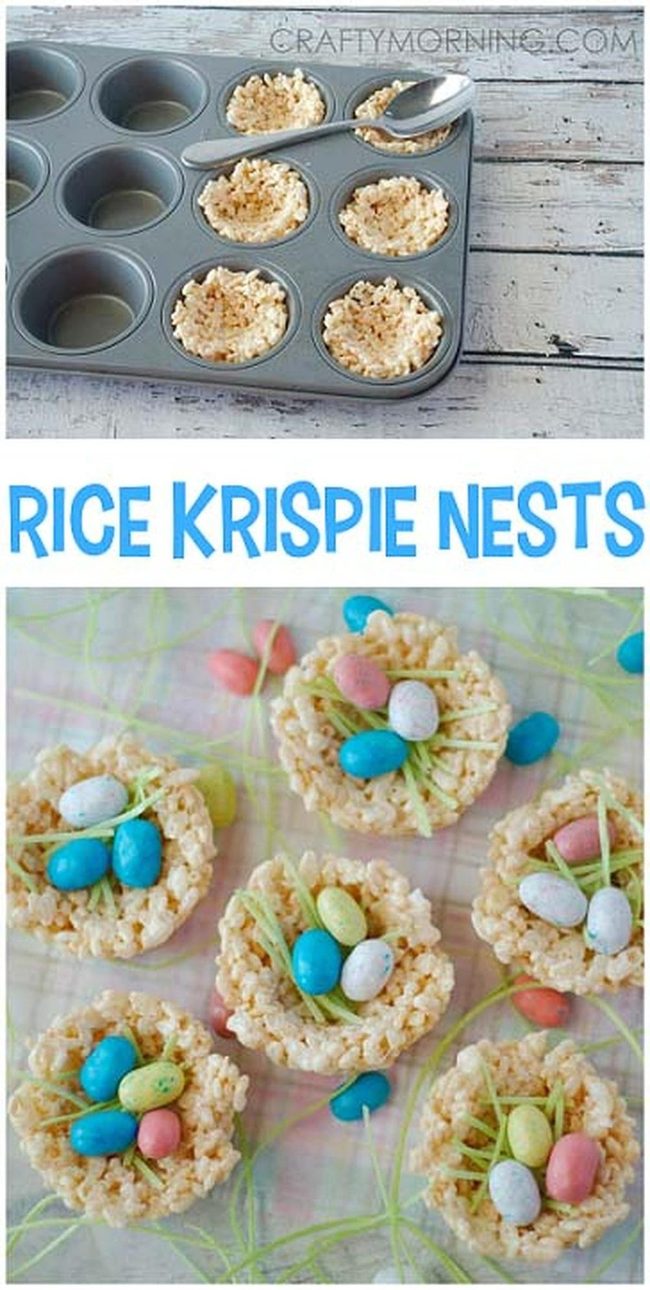 Marshmallow Cereal Nests With Candy Eggs