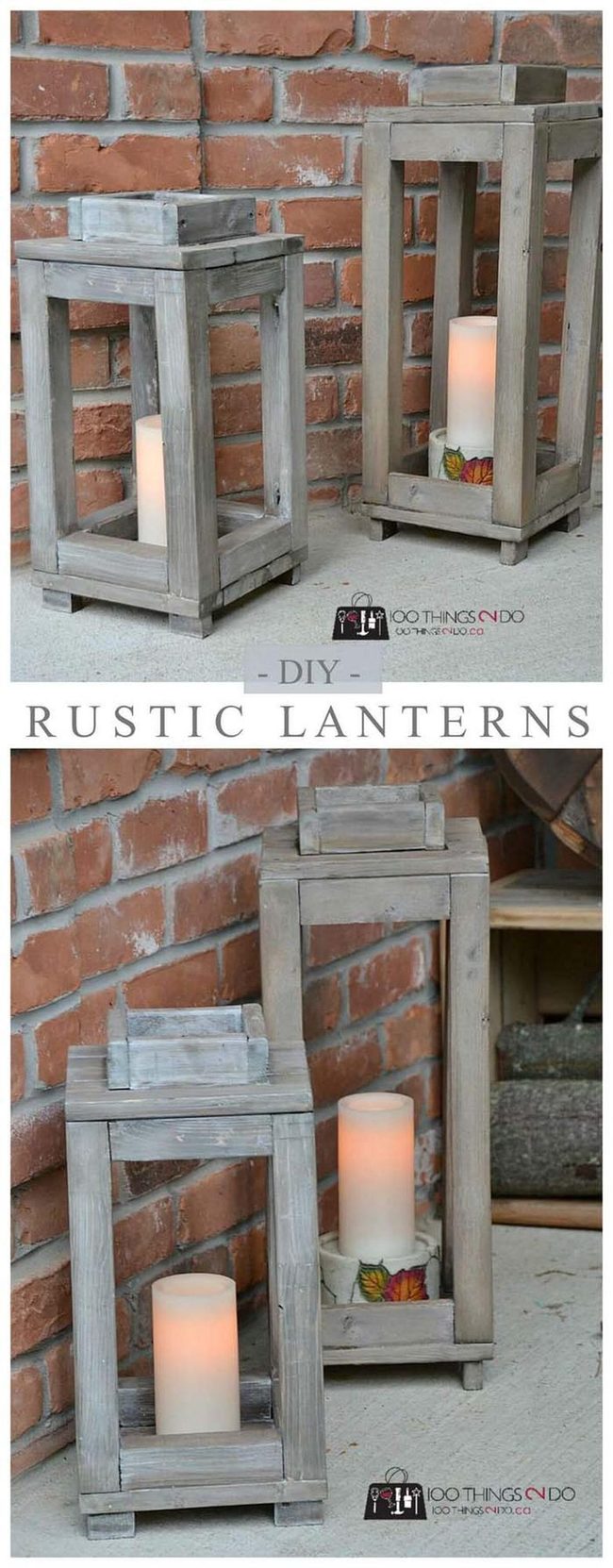 Handcrafted Wood Lanterns, Warm Light
