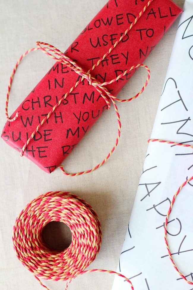 Red And White Wrapped Handwritten Gifts