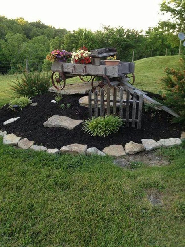 Wooden Cart Overflowing With Blooms