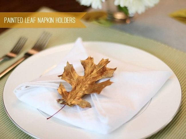 Gold Leaf Napkin Rings