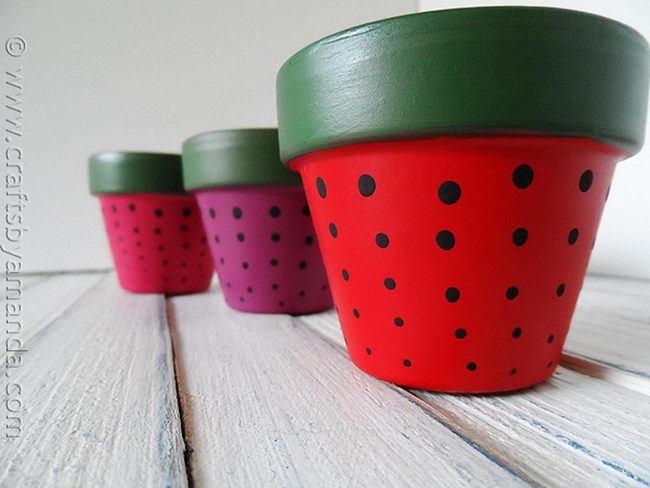 Red And Purple Ceramic Pots