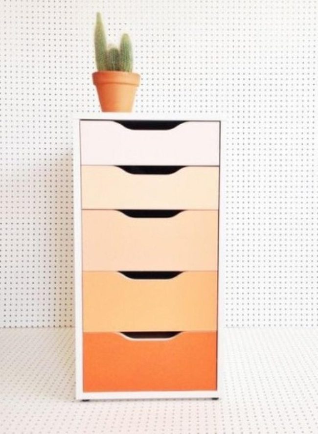 Black Polka Dots Meet Orange Dresser