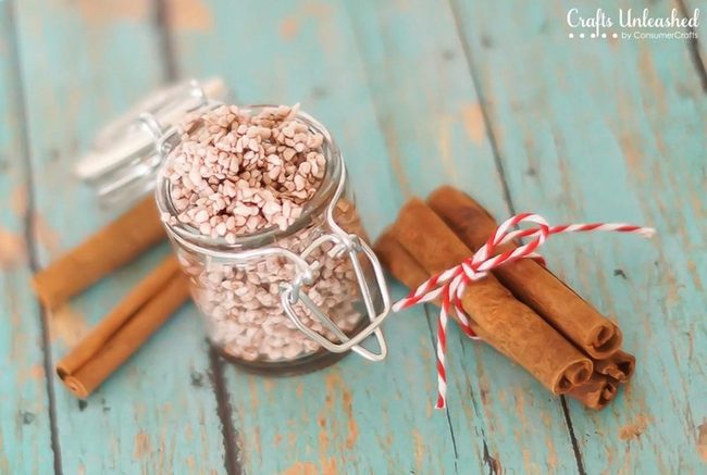 Pink Salt Crystals With Cinnamon Sticks