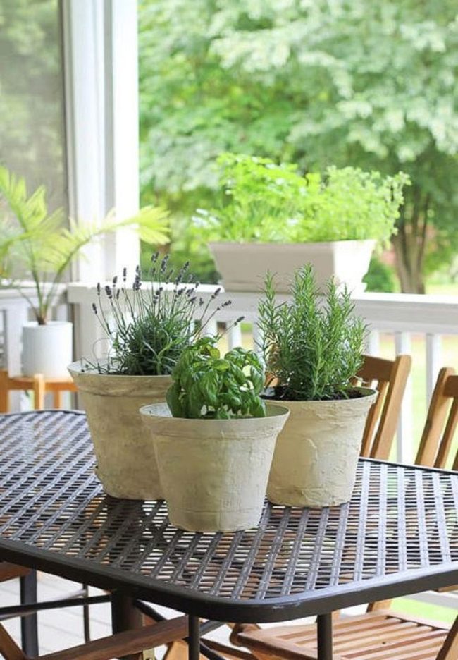 Weathered Stone Plastic Planters