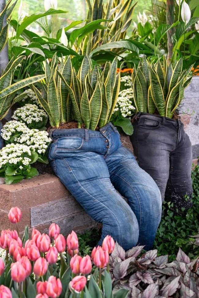 Denim Blue Garden Planters