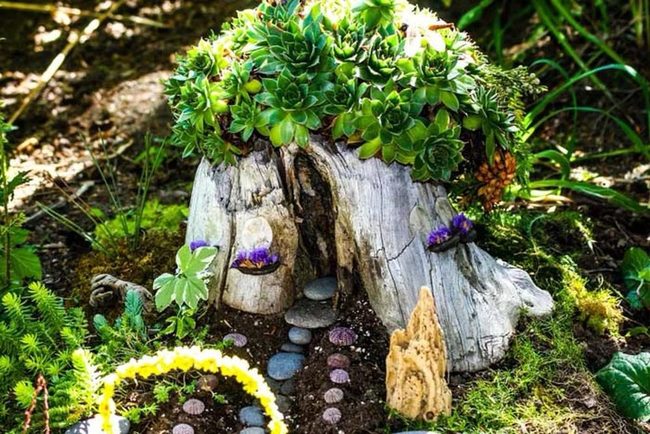 Tree Stump Fairy Garden Miniature