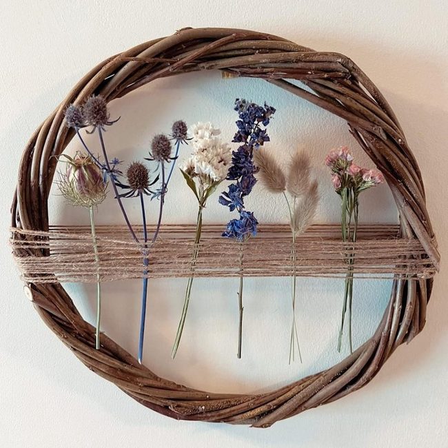 Dried Flowers On Twisted Branches