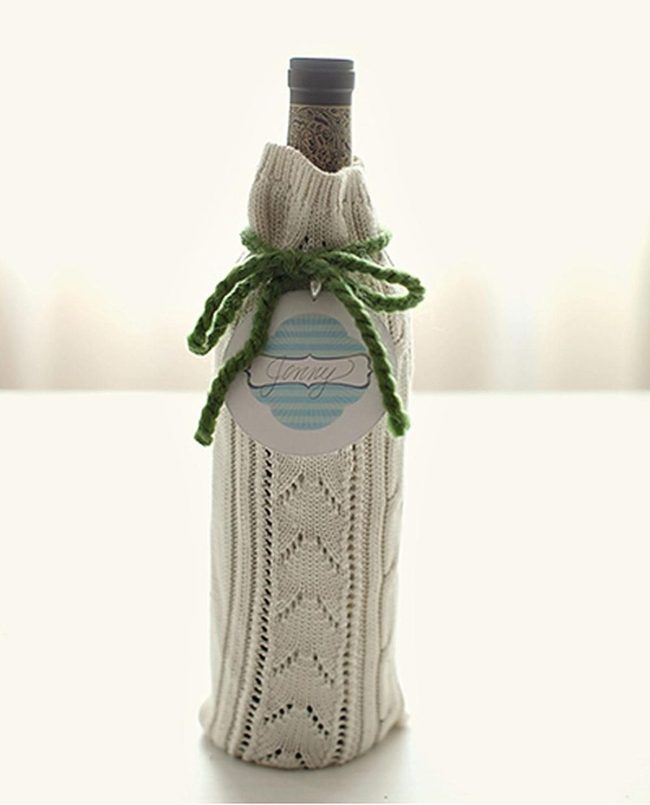 Cream Knit Bottle Warmers