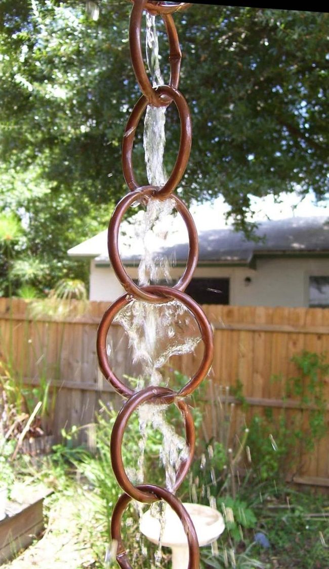 Cascading Metal Chain Water Feature