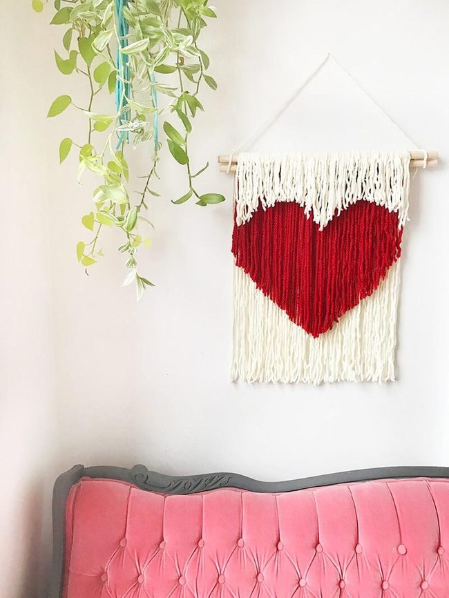 Geometric Heart String Wall Art
