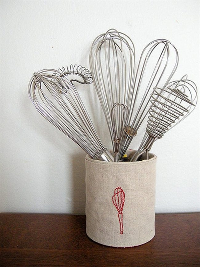 Polished Metal Whisks In Beige