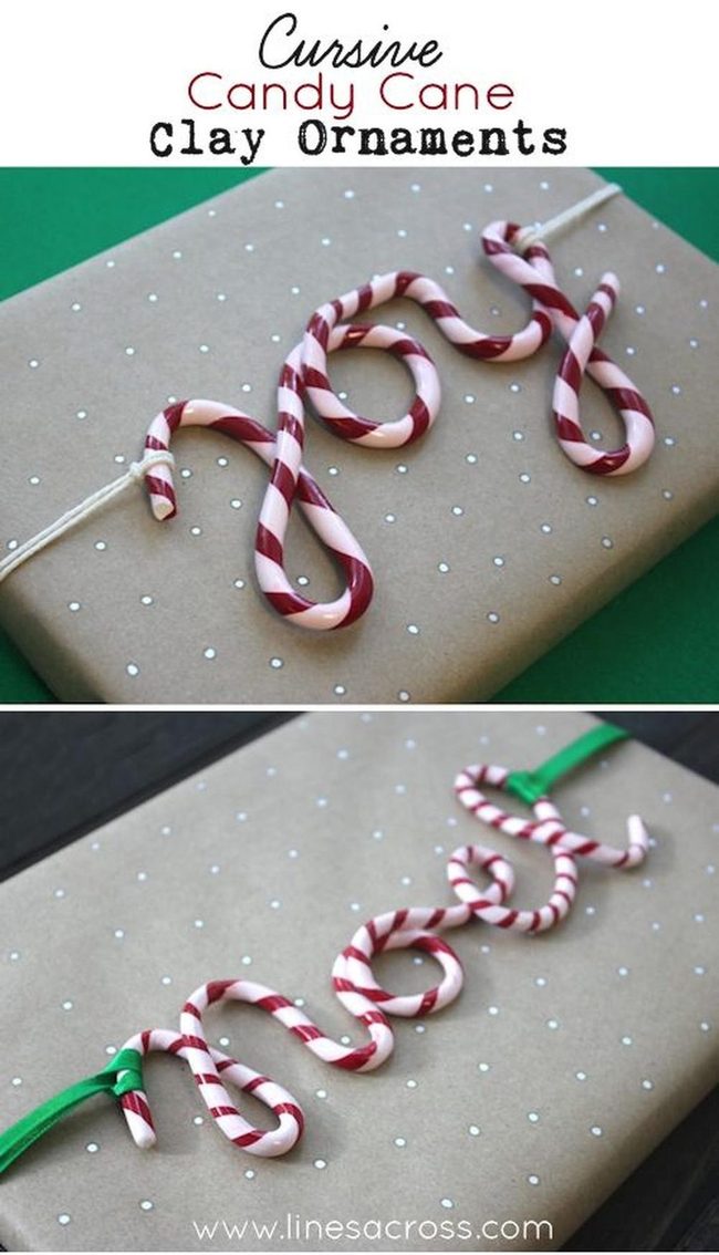 Red And White Striped Clay Ornaments
