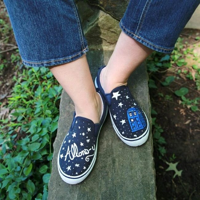 Starry Blue Sci-Fi Sneakers