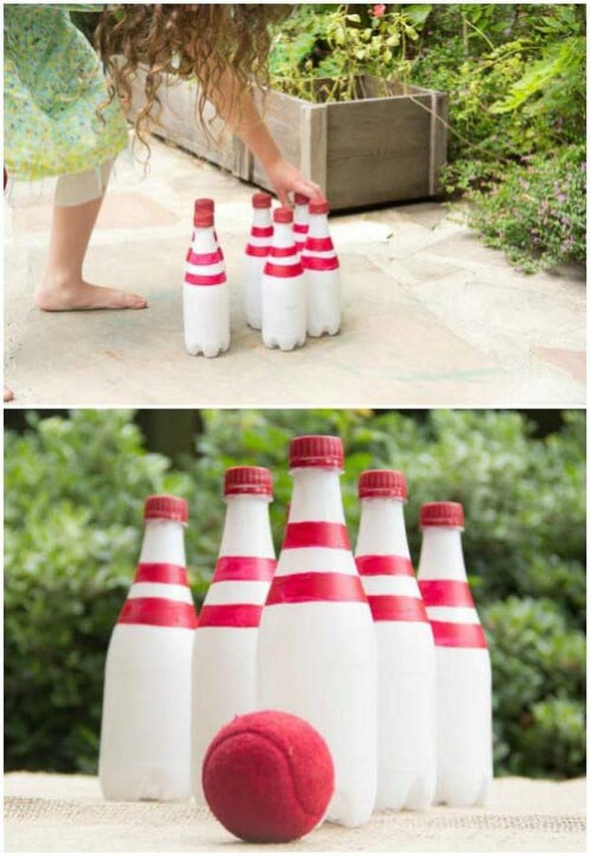 Homemade Bottle Pins Game