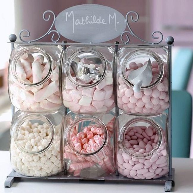Glass Jars Filled With Colorful Sweets