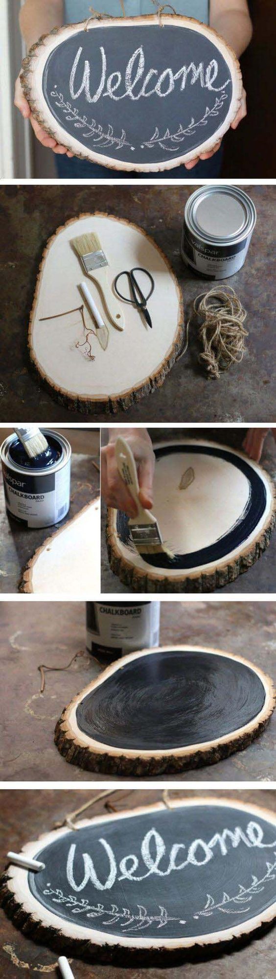 Custom Painted Wood Entry Slice