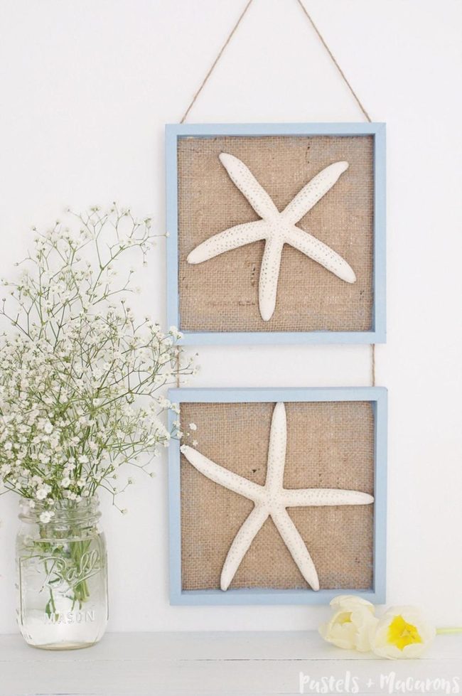 Coastal Starfish Burlap Display