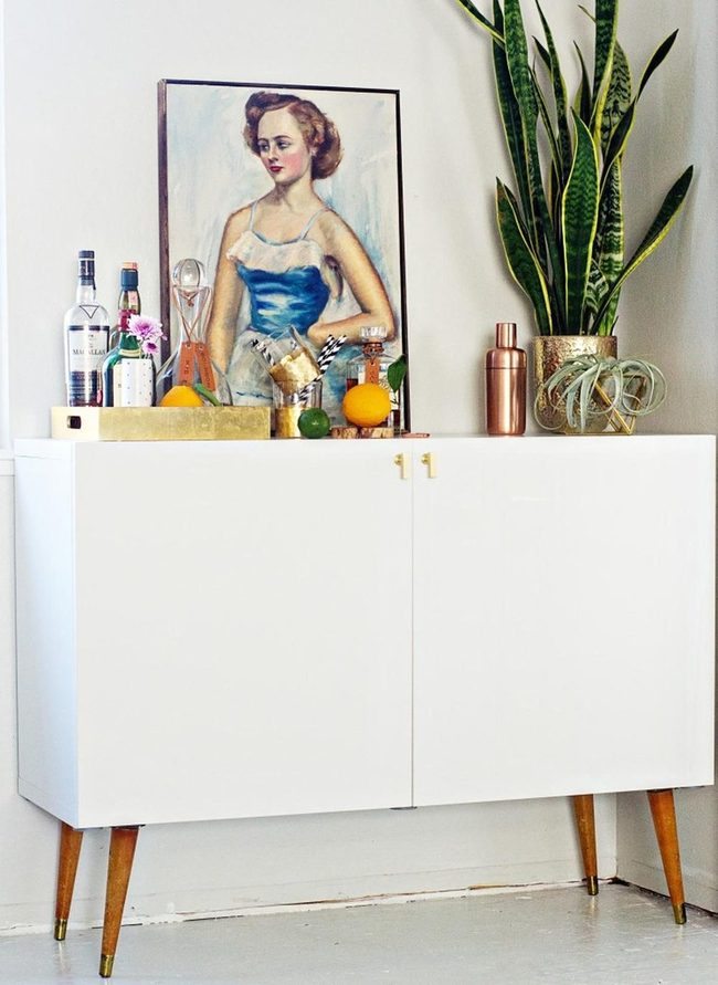 White Cabinets, Copper Gleam, Blue Paintings