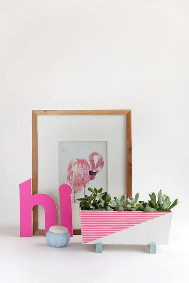 Wood-Wrapped Geometric Planters
