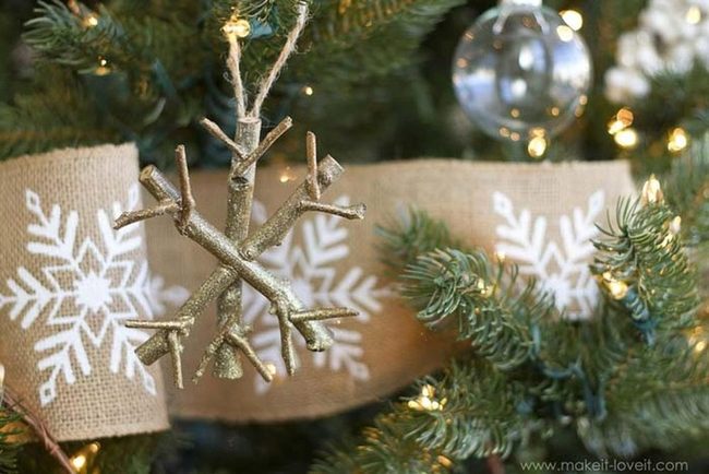 Handmade Twig Snowflake Ornaments